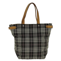 Burberry Nova Check Blue Label Nylon Brown Nylon Tote Bag Bag (Authentic Pre-Loved)