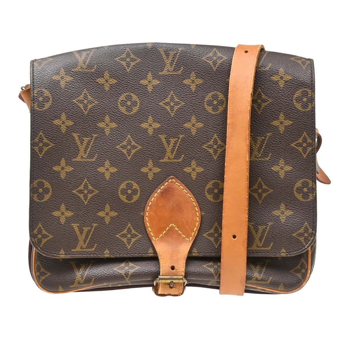 Louis Vuitton Cartouchiere Handbag Monogram Canvas Brown Canvas Shoulder Bag Bag (Authentic Pre-Loved)