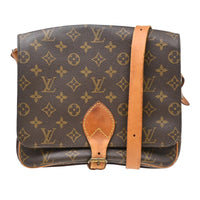 Louis Vuitton Cartouchiere Handbag Monogram Canvas Brown Canvas Shoulder Bag Bag (Authentic Pre-Loved)