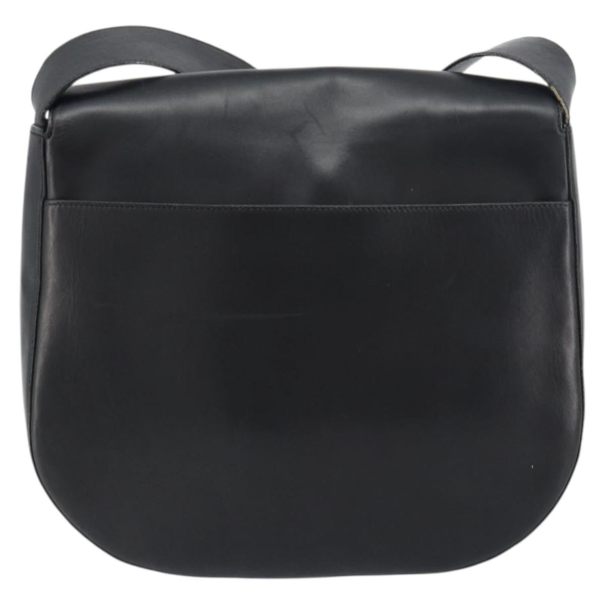 Salvatore Ferragamo Gancini Shoulder Bag Leather Black Leather Shoulder Bag Bag (Authentic Pre-Loved)