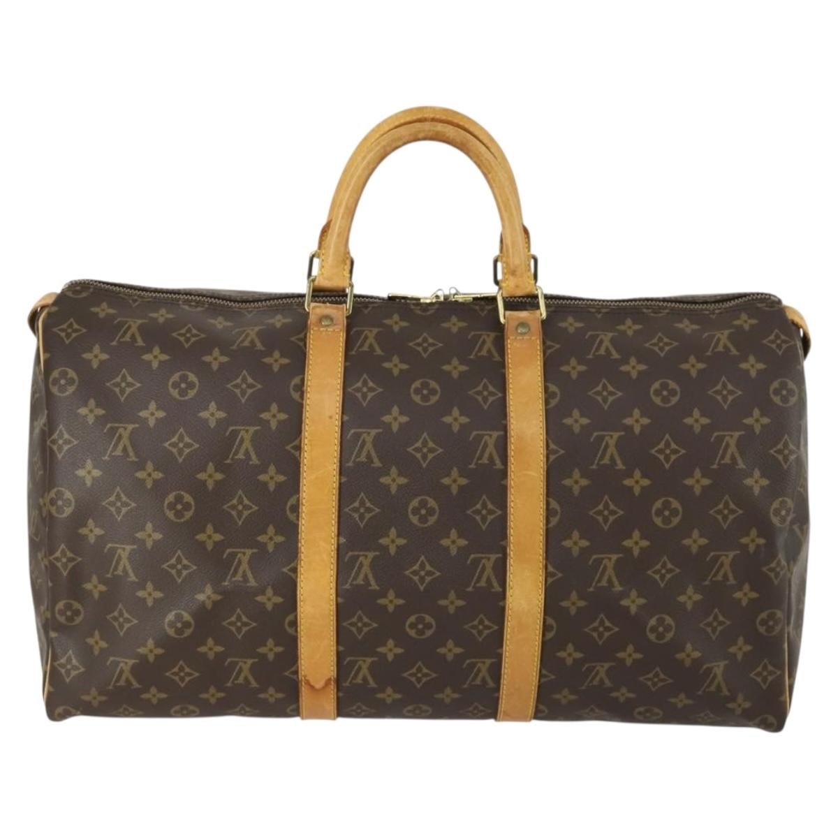 Louis Vuitton Keepall Bag Monogram Canvas Brown Canvas Travel Bag Bag (Authentic Pre-Loved)