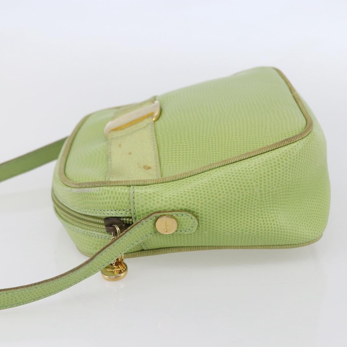 Salvatore Ferragamo Vara Bow Camera Shoulder Bag Leather Green Leather Shoulder Bag Bag (Authentic Pre-Loved)