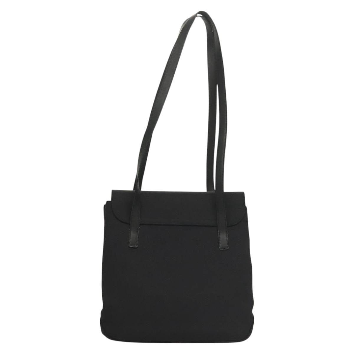 Salvatore Ferragamo Vala Shoulder Bag Leather Black Canvas Shoulder Bag Bag (Pre-Loved)