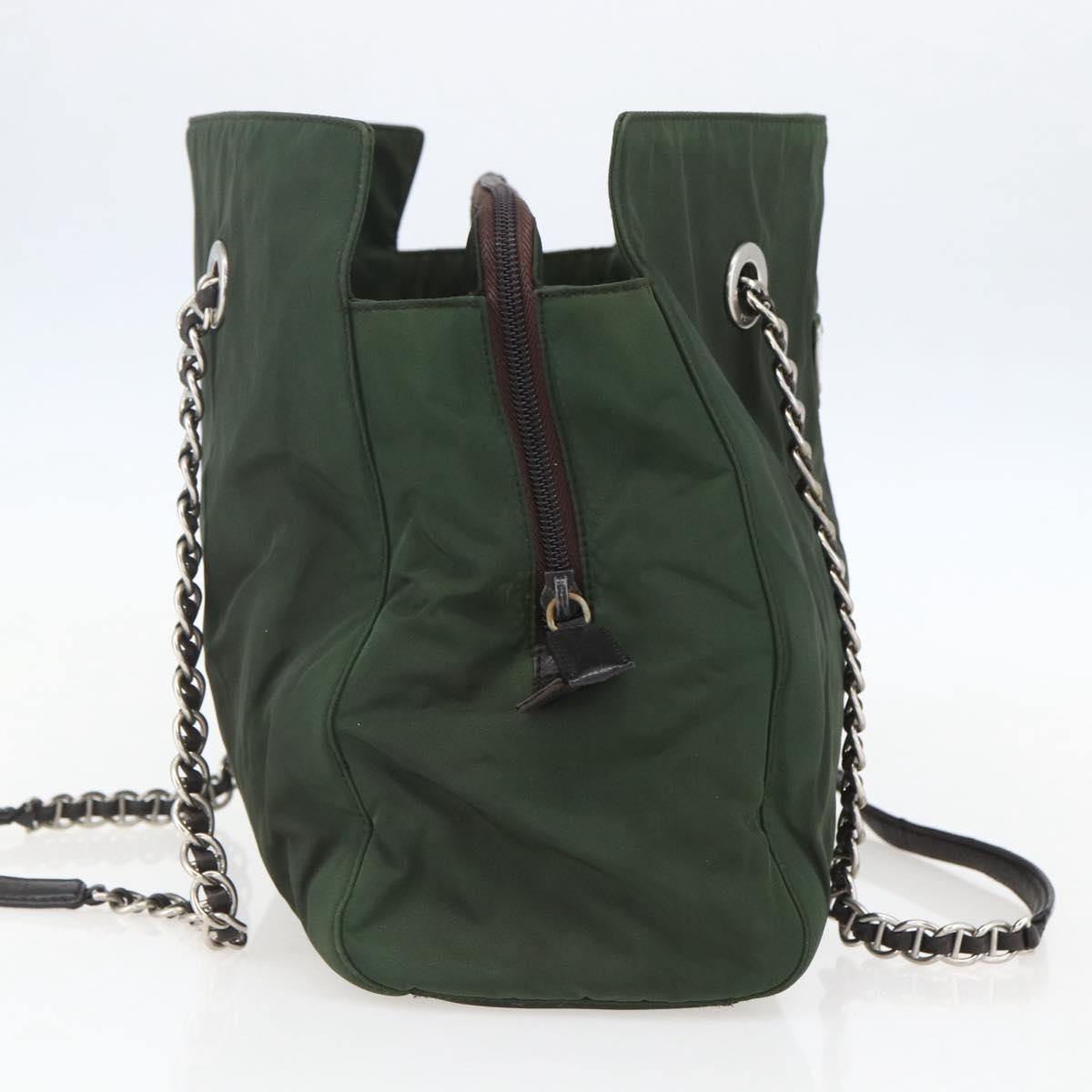 Prada Re-Edition 1995 Chain Tote Quilted Re-Nylon Khaki Nylon Shoulder Bag Bag (Authentic Pre-Loved)