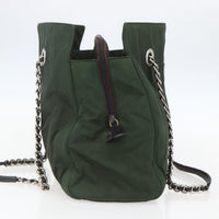 Prada Re-Edition 1995 Chain Tote Quilted Re-Nylon Khaki Nylon Shoulder Bag Bag (Authentic Pre-Loved)