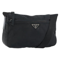 Prada Front Zip Messenger Bag Tessuto Black Nylon Shoulder Bag Bag (Authentic Pre-Loved)