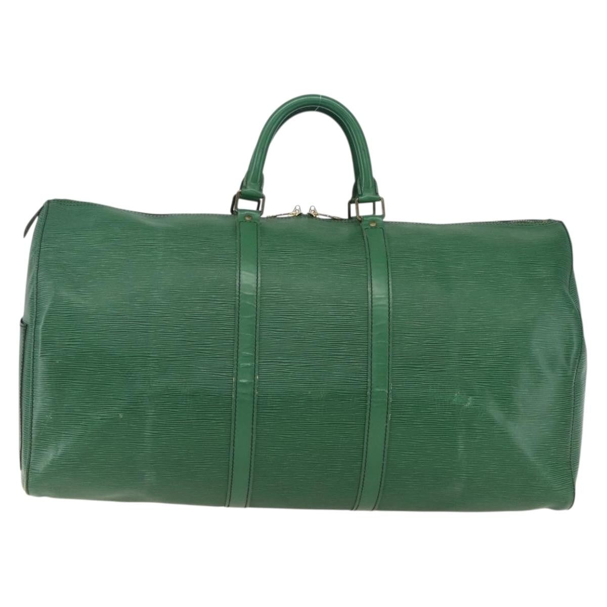 Louis Vuitton Keepall Bag Epi Leather Green Leather Travel Bag Bag (Pre-Loved)