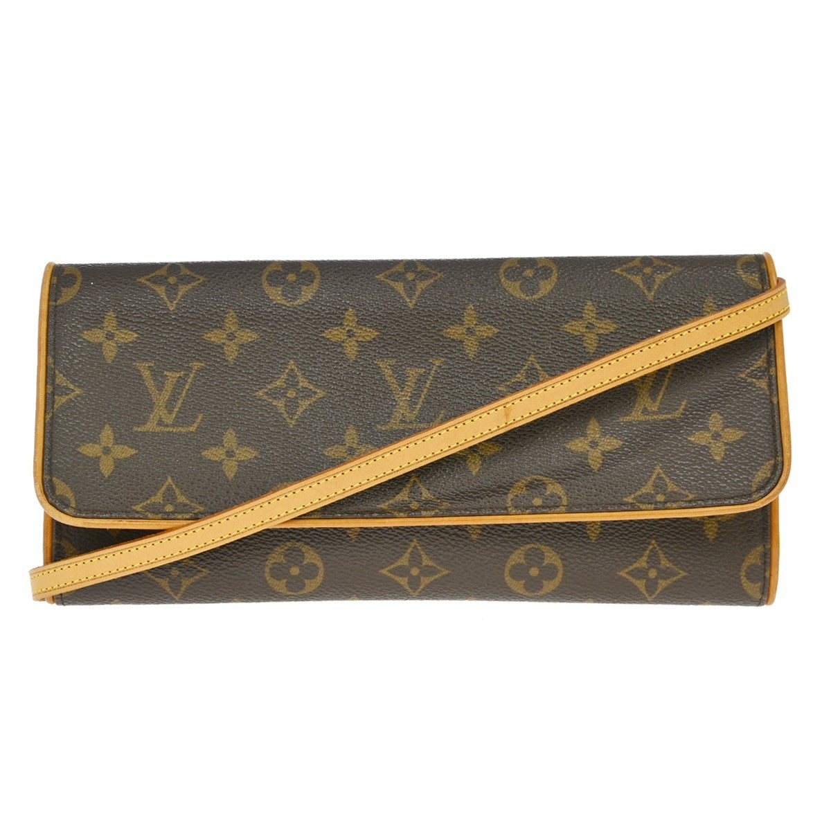 Louis Vuitton Twin Handbag Monogram Canvas Brown Canvas Clutche & Pouche Bag (Authentic Pre-Loved)