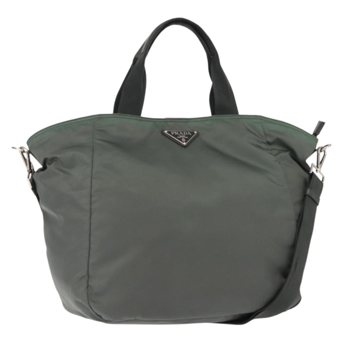 Prada Vela Convertible Tote Tessuto Khaki Nylon Tote Bag Bag (Pre-Loved)