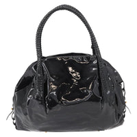 Salvatore Ferragamo Gancini Tote Patent Leather Black Patent_Leather Tote Bag Bag (Authentic Pre-Loved)