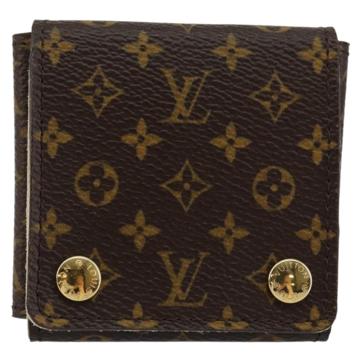 Louis Vuitton Case Jewelry Box Canvas Brown Canvas Wallets Accessory (Authentic Pre-Loved)