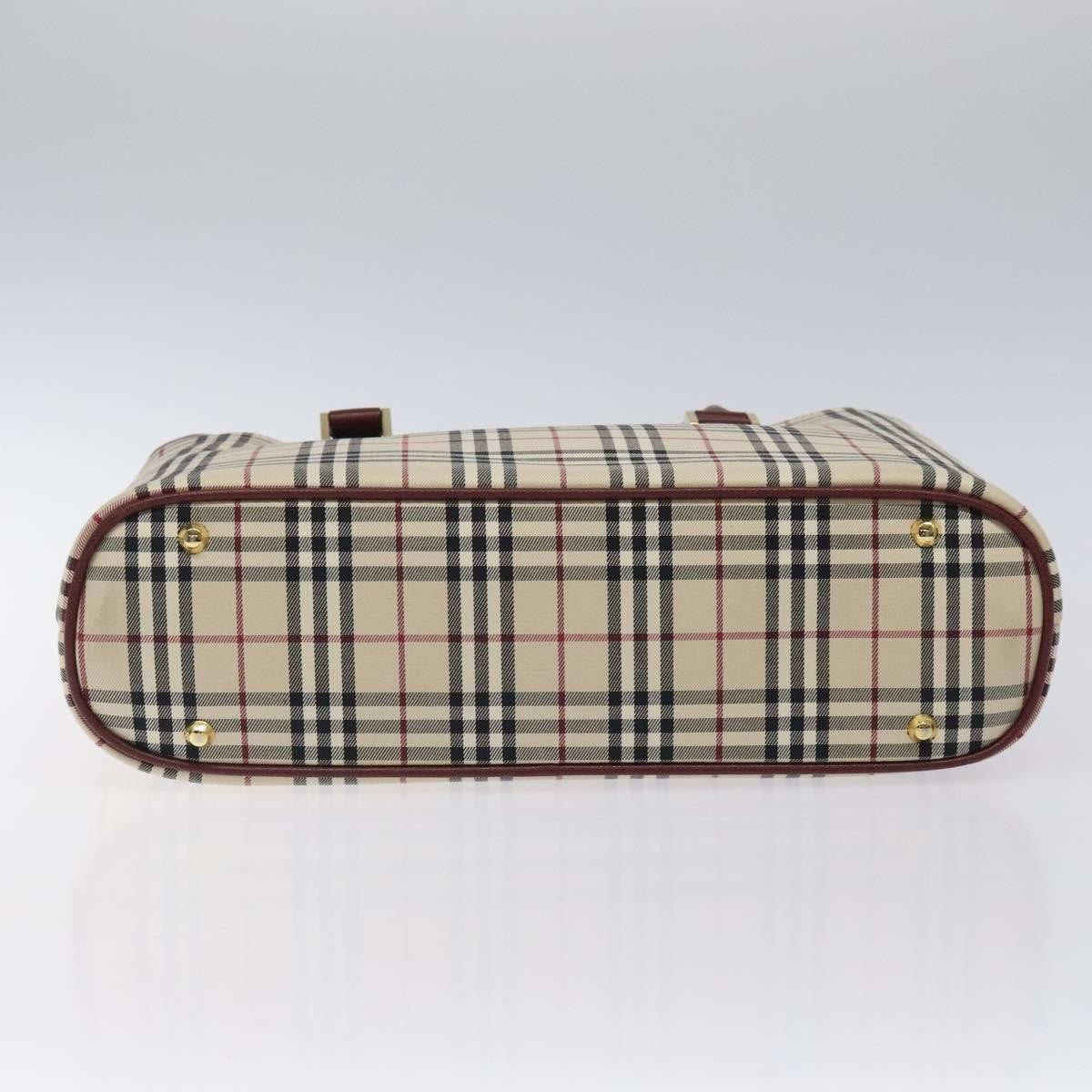 Burberry Nova Check Tote Canvas And Leather Beige Canvas Tote Bag Bag (Pre-Loved)