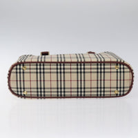 Burberry Nova Check Tote Canvas And Leather Beige Canvas Tote Bag Bag (Pre-Loved)