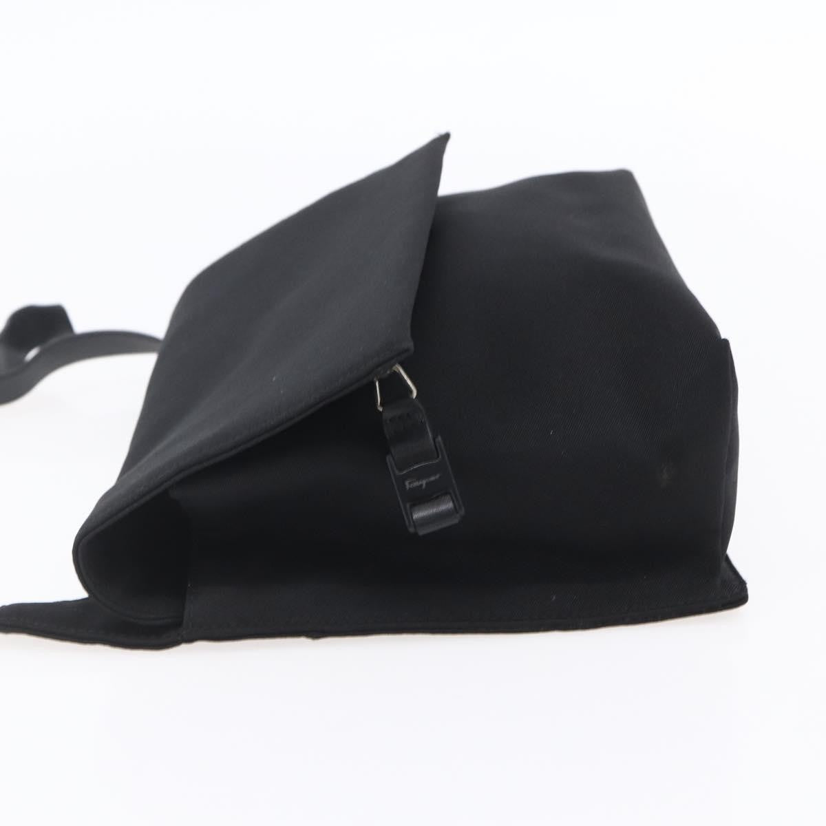 Salvatore Ferragamo Vala Shoulder Bag Canvas Black Canvas Shoulder Bag Bag (Pre-Loved)