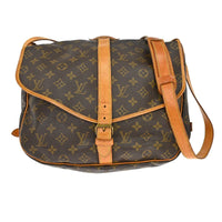 Louis Vuitton Louis Vuitton Saumur Handbag Monogram Canvas Brown Canvas Shoulder Bag Bag (Authentic Pre-Loved)
