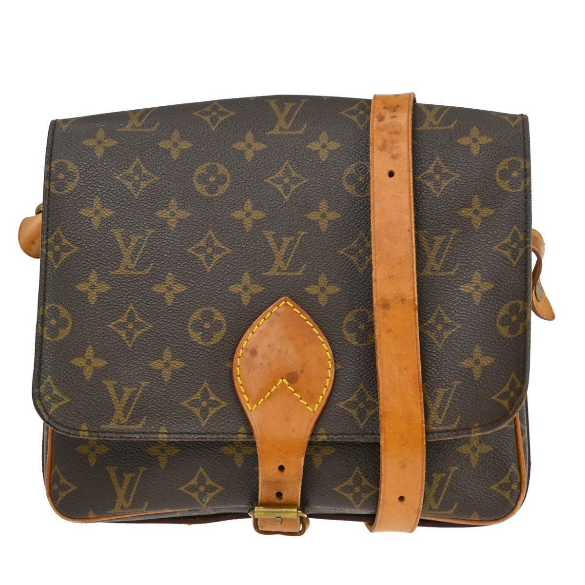 Louis Vuitton Cartouchiere Handbag Monogram Canvas Brown Canvas Shoulder Bag Bag (Authentic Pre-Loved)