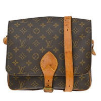 Louis Vuitton Cartouchiere Handbag Monogram Canvas Brown Canvas Shoulder Bag Bag (Authentic Pre-Loved)