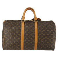 Louis Vuitton Keepall Bag Monogram Canvas Brown Canvas Travel Bag Bag (Authentic Pre-Loved)