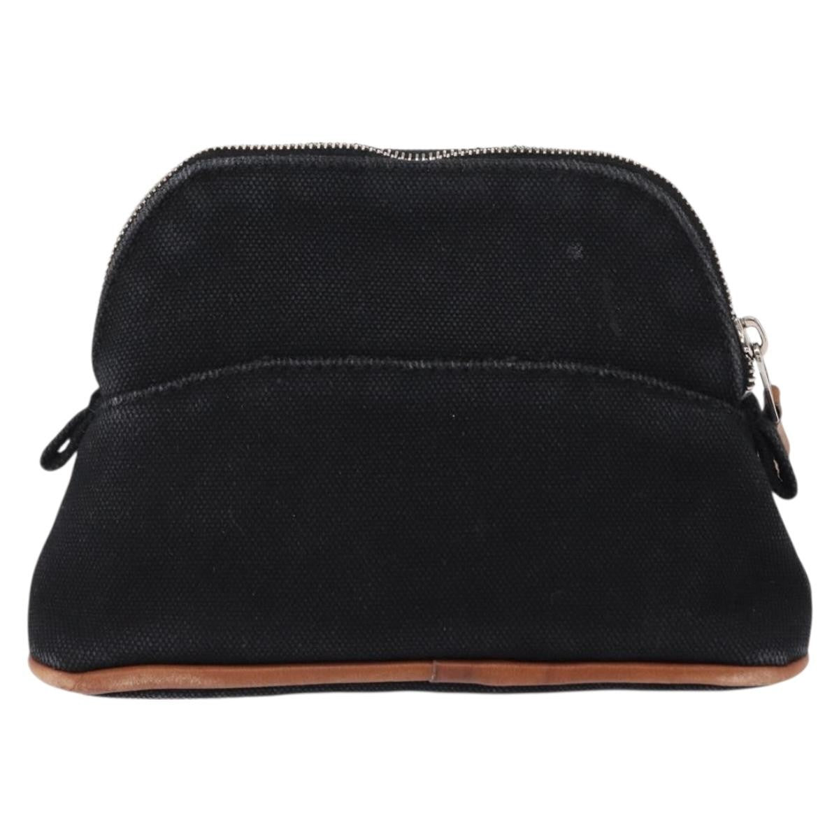 Hermes Bolide Travel Pouch Canvas Black Canvas Clutche & Pouche Bag (Pre-Loved)
