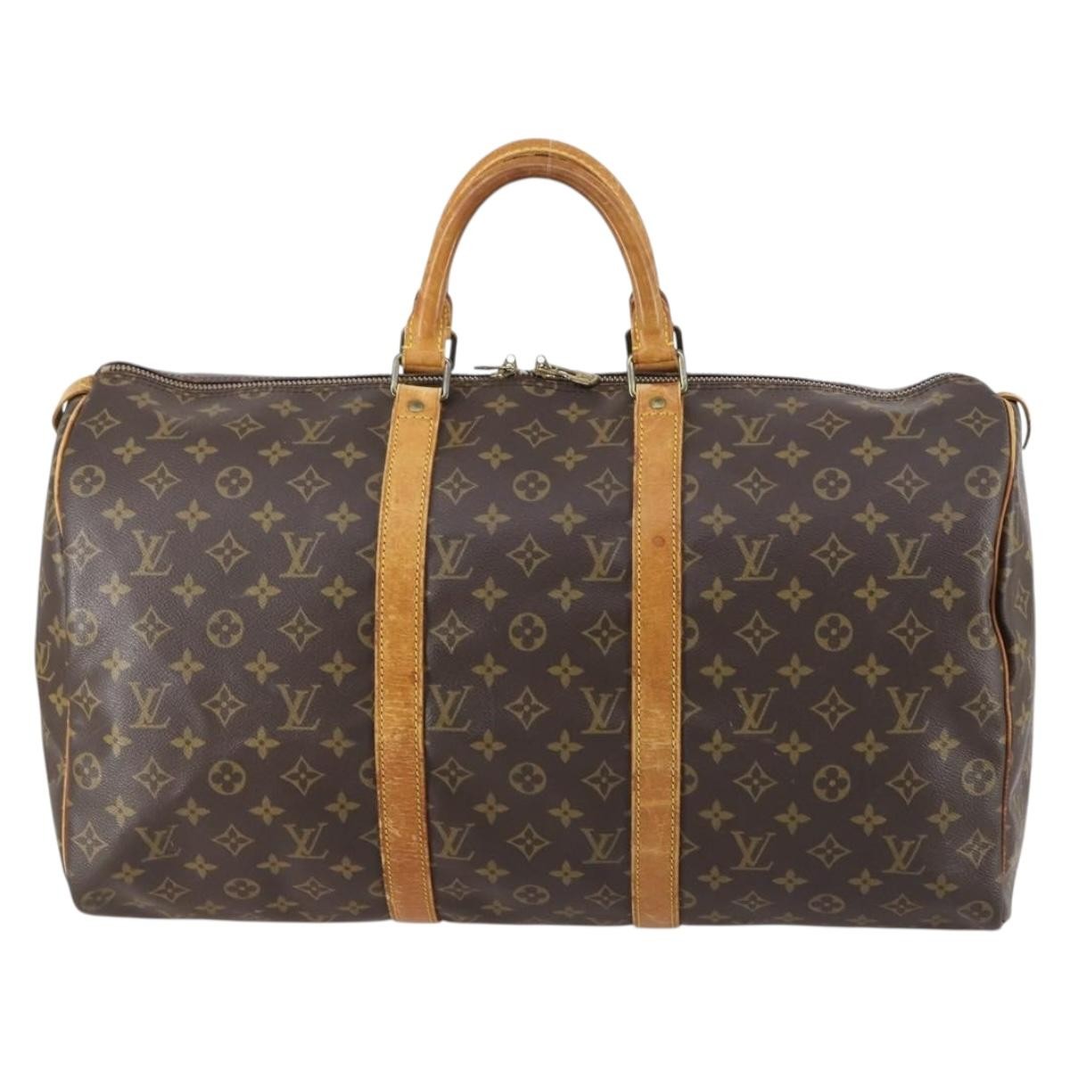 Louis Vuitton Keepall Bag Monogram Canvas Brown Canvas Travel Bag Bag (Pre-Loved)