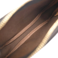 Louis Vuitton Mini Pochette Accessoires Canvas Brown Leather Clutche & Pouche Bag (Pre-Loved)