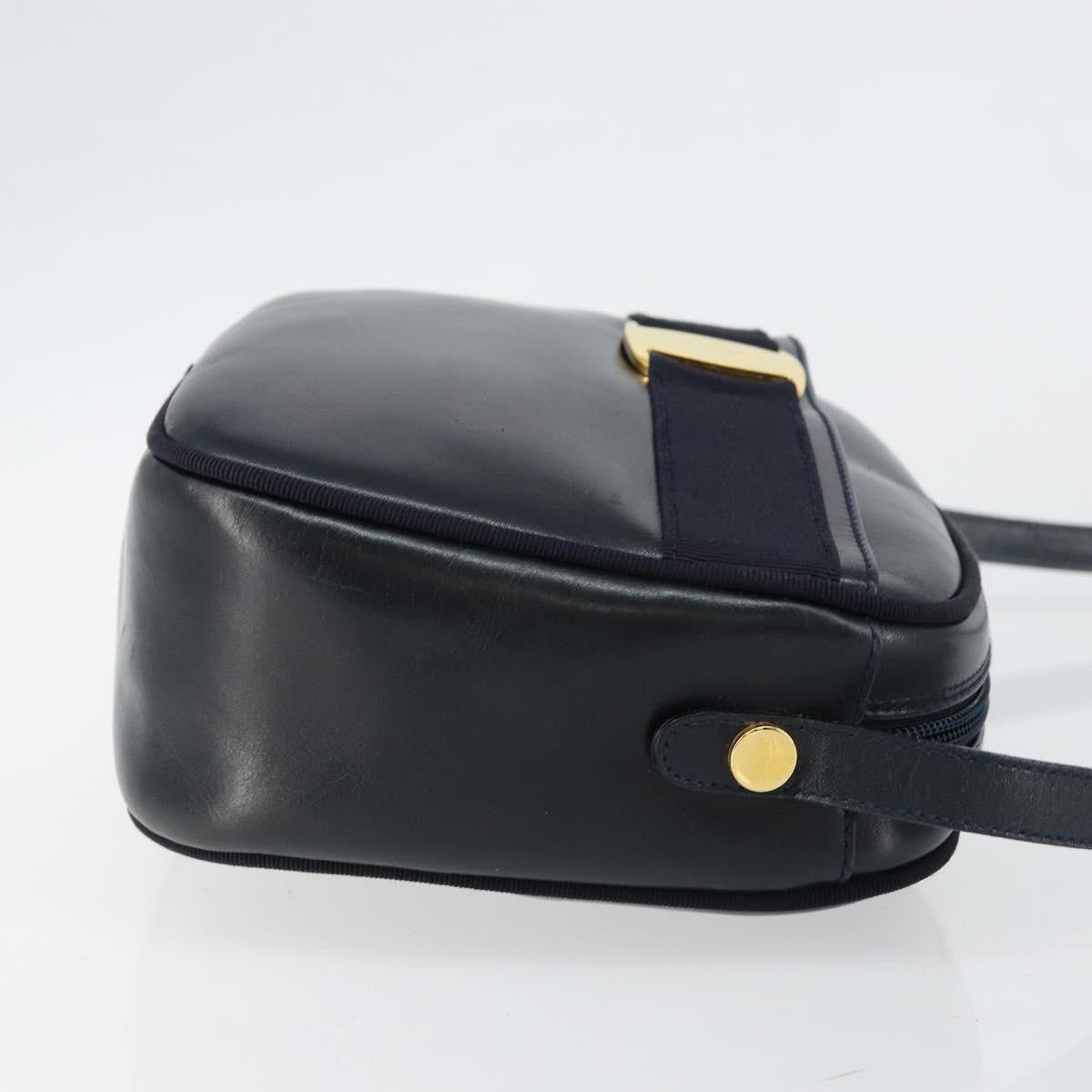 Salvatore Ferragamo Vala Shoulder Bag Leather Navy Leather Shoulder Bag Bag (Authentic Pre-Loved)