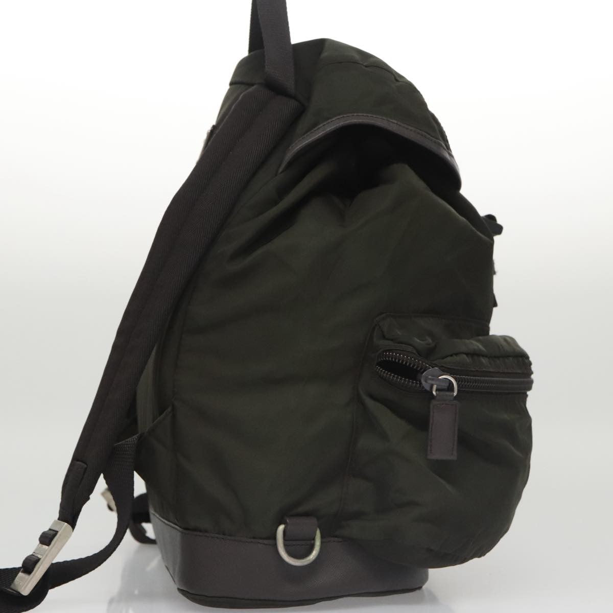 Prada Prada Double Front Pocket Backpack Tessuto Khaki Nylon Backpack Bag (Pre-Loved)