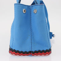 Prada Canapa Convertible Tote Canvas With Applique Blue Canvas Tote Bag Bag (Pre-Loved)