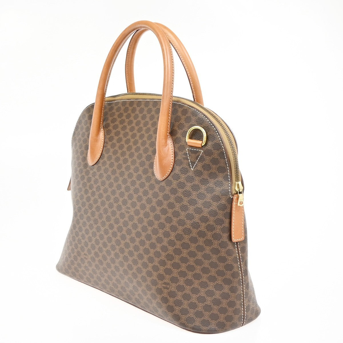 Celine Vintage Macadam Handbag Canvas And Leather Brown Canvas Handbag (Authentic Pre-Loved)