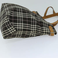 Burberry Nova Check Blue Label Nylon Brown Nylon Tote Bag Bag (Authentic Pre-Loved)