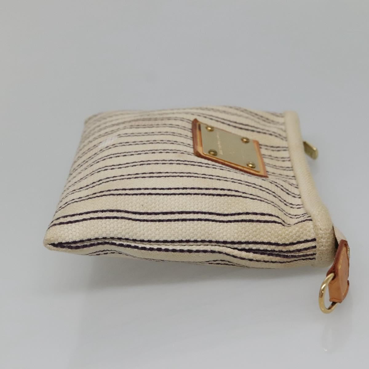 Louis Vuitton Antigua Pouch Canvas White Canvas Bag (Authentic Pre-Loved)