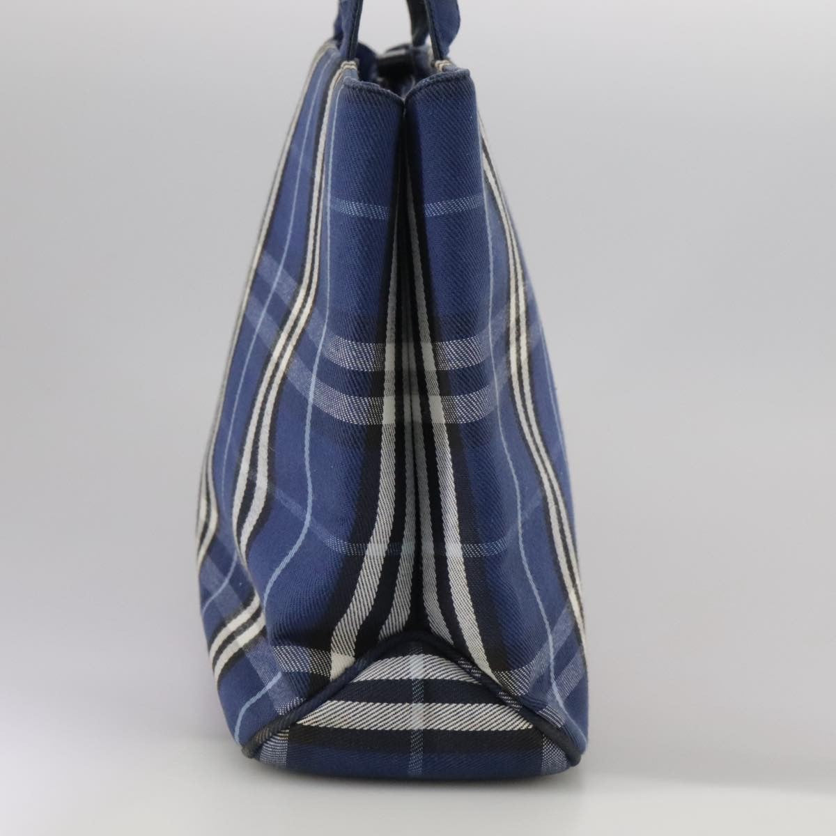 Burberry Nova Check Tote Canvas Check Pattern Blue Canvas Tote Bag Bag (Authentic Pre-Loved)