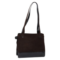 Chanel Vintage Logo Tote Suede Brown Suede Tote Bag Bag (Pre-Loved)
