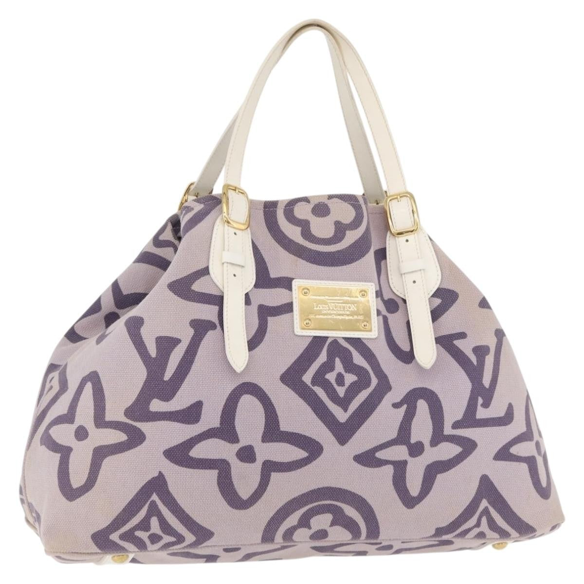 Louis Vuitton Tahitienne Cabas Canvas Purple Canvas Tote Bag Bag (Authentic Pre-Loved)