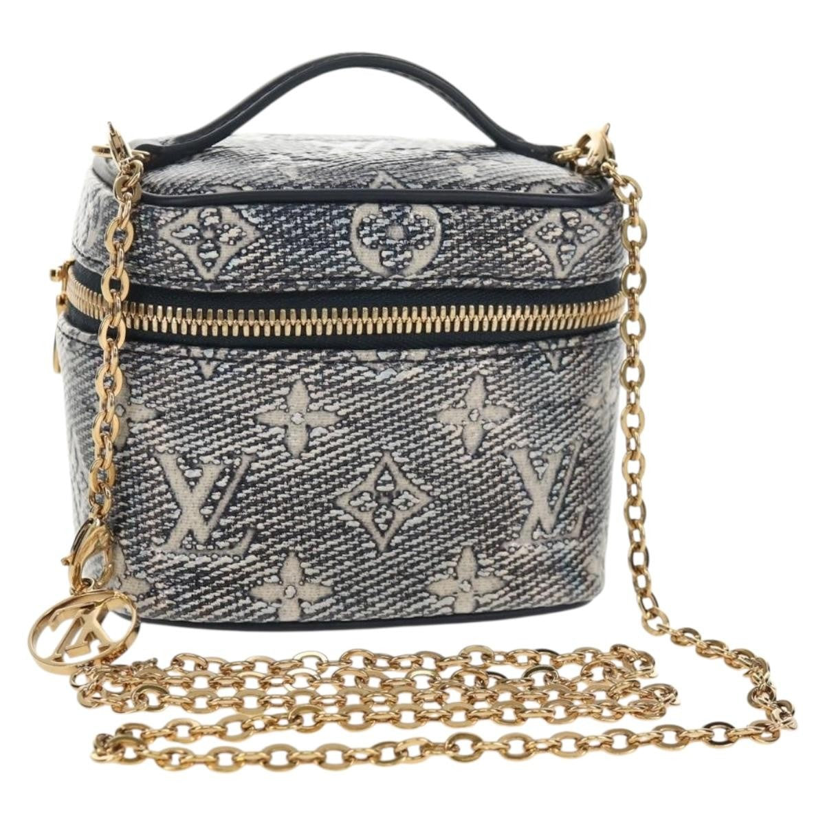 Louis Vuitton Vanity Case Monoglam Jacquard Canvas Navy Canvas Clutche & Pouche Bag (Authentic Pre-Loved)