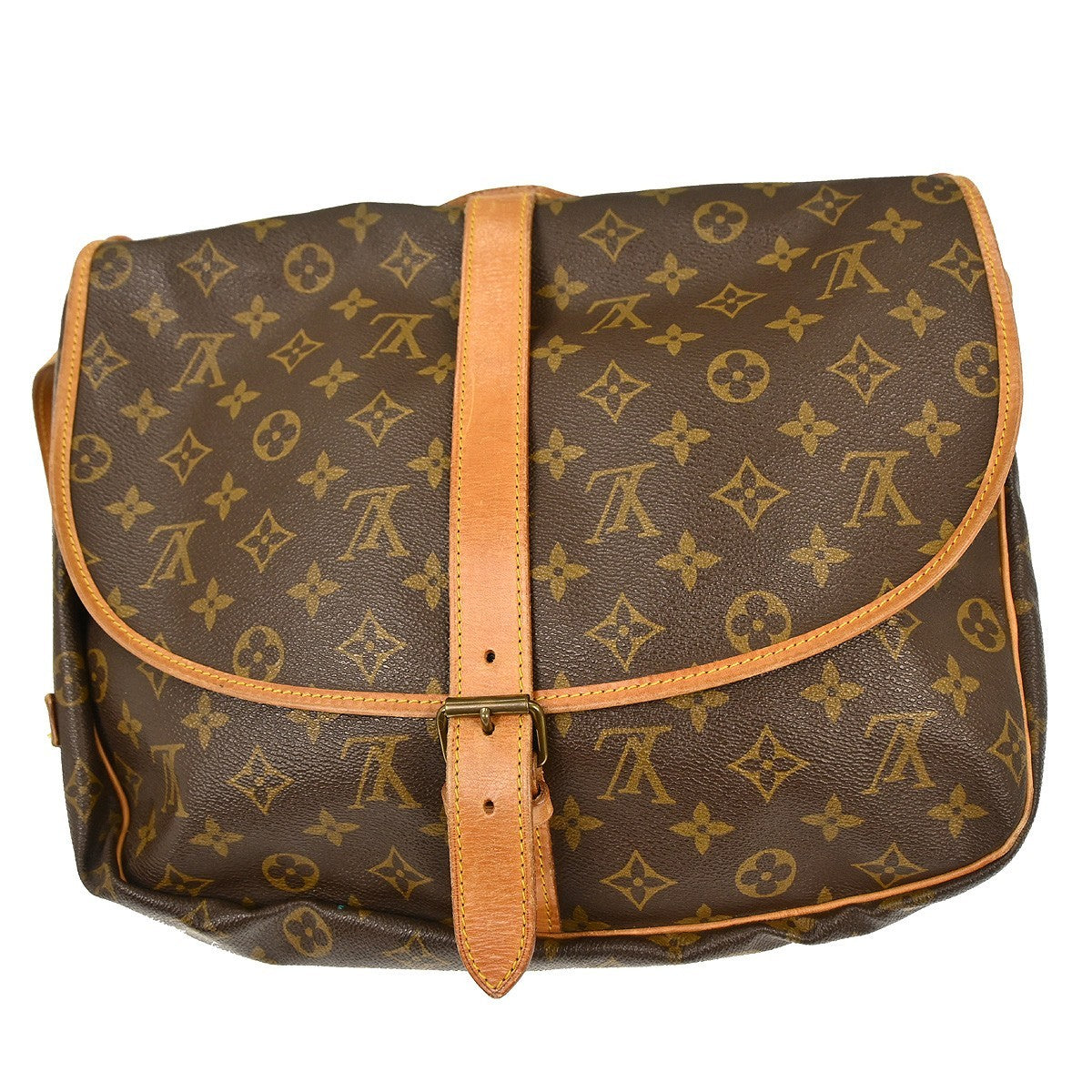 Louis Vuitton Louis Vuitton Saumur Handbag Monogram Canvas Brown Canvas Shoulder Bag Bag (Pre-Loved)