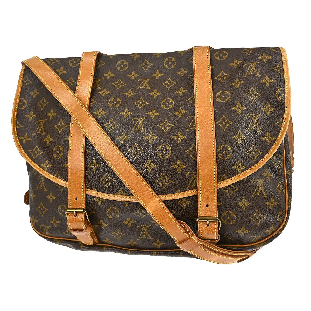 Louis Vuitton Louis Vuitton Saumur Handbag Monogram Canvas Brown Canvas Shoulder Bag Bag (Pre-Loved)
