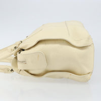 Salvatore Ferragamo Gancini Shoulder Bag Leather Beige Leather Shoulder Bag Bag (Authentic Pre-Loved)