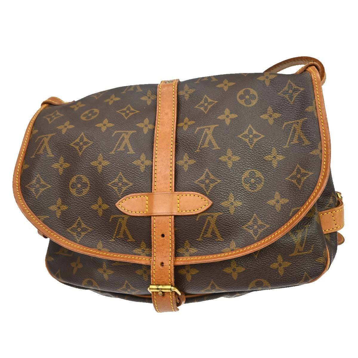 Louis Vuitton Louis Vuitton Saumur Handbag Monogram Canvas Brown Canvas Shoulder Bag Bag (Authentic Pre-Loved)