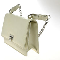 Salvatore Ferragamo Gancini Shoulder Bag Leather White Leather Shoulder Bag Bag (Authentic Pre-Loved)