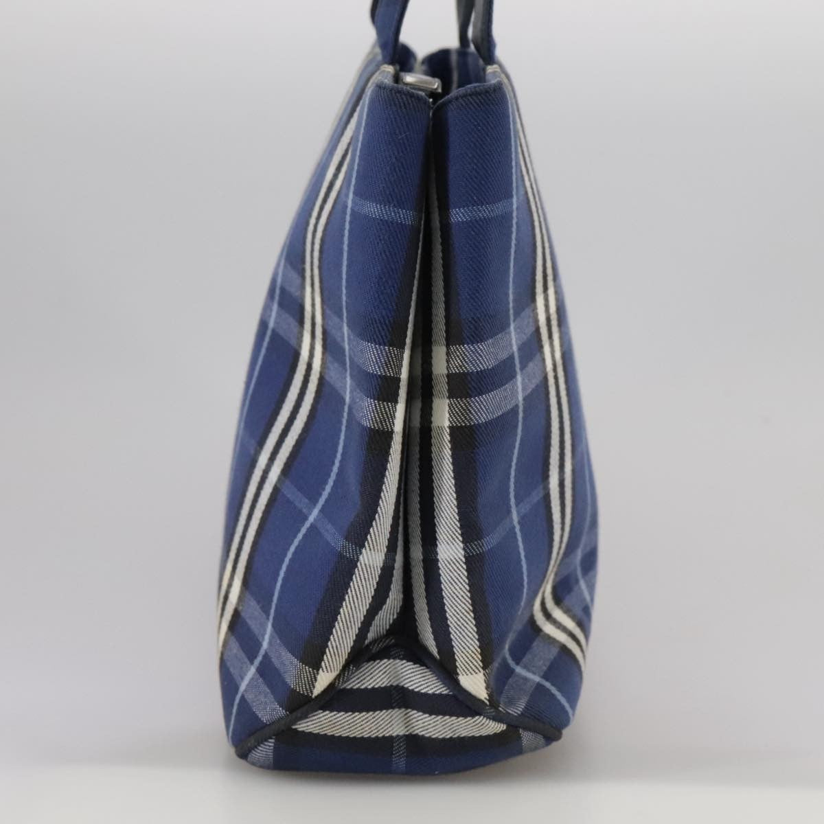 Burberry Nova Check Tote Canvas Check Pattern Blue Canvas Tote Bag Bag (Authentic Pre-Loved)