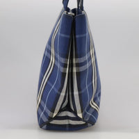 Burberry Nova Check Tote Canvas Check Pattern Blue Canvas Tote Bag Bag (Authentic Pre-Loved)
