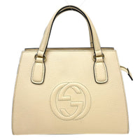 Gucci Soho Shoulder Bag Leather White Leather Handbag (Pre-Loved)
