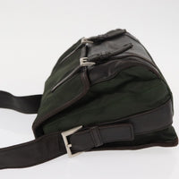 Prada Double Buckle Flap Messenger Bag Tessuto Khaki Nylon Shoulder Bag Bag (Authentic Pre-Loved)