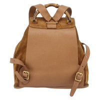 Gucci Vintage Bamboo Backpack Suede Brown Suede Backpack Bag (Authentic Pre-Loved)