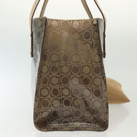 Salvatore Ferragamo Salvatore Ferragamo Gancini Tote Vinyl Brown Synthetic Tote Bag Bag (Pre-Loved)