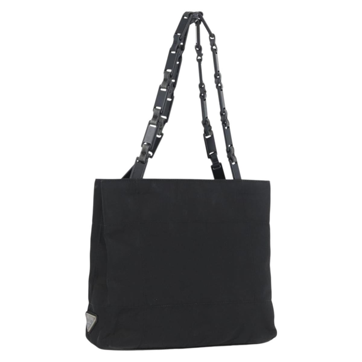 Prada Vintage Tote Nylon Black Nylon Tote Bag Bag (Authentic Pre-Loved)