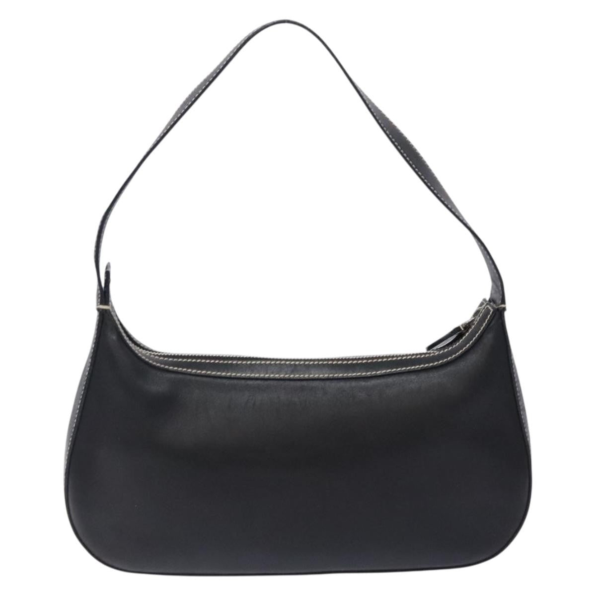 Salvatore Ferragamo Gancini Shoulder Bag Leather Black Leather Shoulder Bag Bag (Authentic Pre-Loved)
