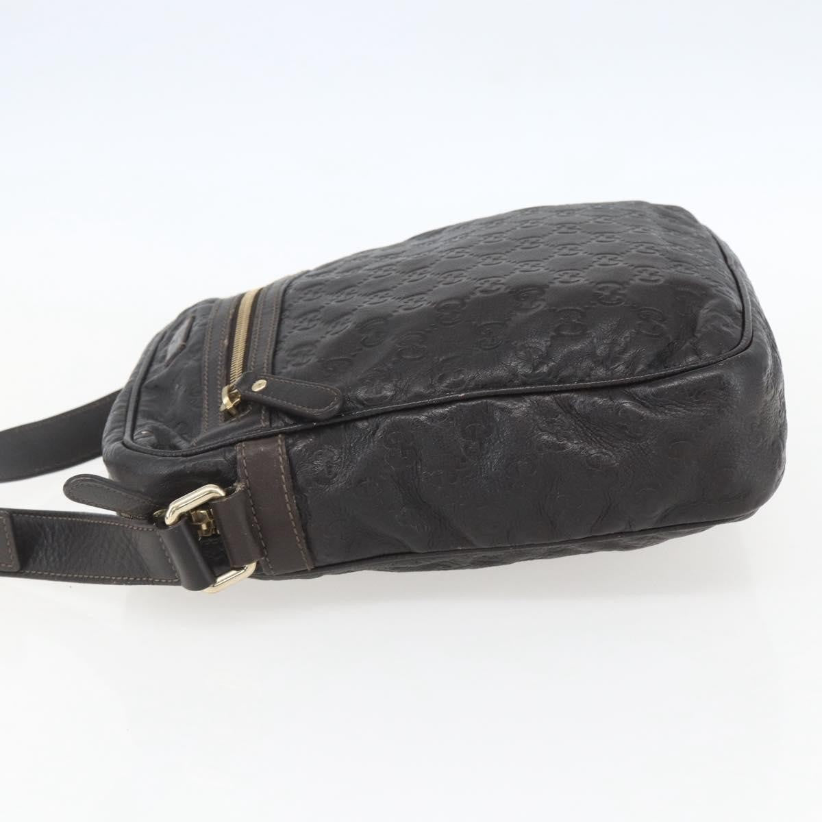 Gucci Front Zip Messenger Guccissima Leather Brown Leather Shoulder Bag Bag (Authentic Pre-Loved)