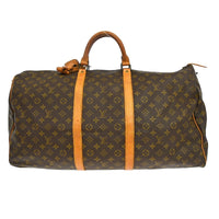 Louis Vuitton Keepall Bag Monogram Canvas Brown Canvas Travel Bag Bag (Pre-Loved)